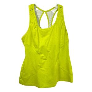 Athleta Medium Tank Top Racerback Workout Running Top‎ with Pocket Lime 667